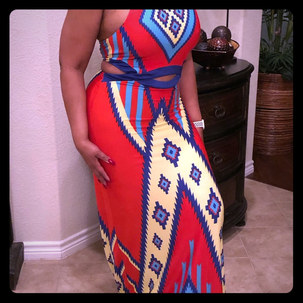 Tribal print maxi dress